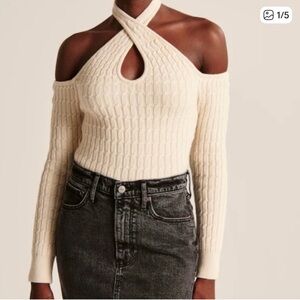 NWT Abercrombie & Fitch Halter Off the Shoulder Sweater